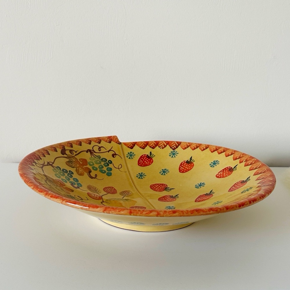 Vintage Italica Ars Italian Pottery Fruit Design Bowl